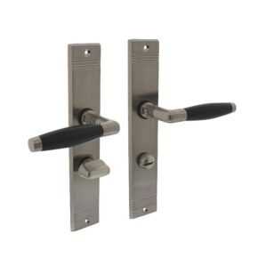 Intersteel Deurkruk Ton Basic op schild met toilet-/badkamersluiting mat nikkel/ebbenhout