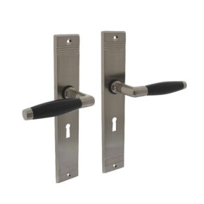 Intersteel Deurkruk Ton Basic op schild sleutelgat 56mm mat nikkel/ebbenhout
