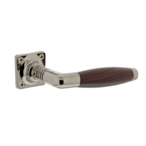 Intersteel Deurkruk Ton Basic op vierkant rozet nikkel/palissanderhout