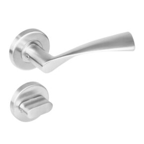 Intersteel Deurkruk Vlinder op rozet met 7mm nokken met toilet-/badkamersluiting staal RVS