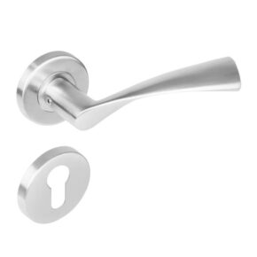 Intersteel Deurkruk Vlinder op rozet met 7mm nokken met profielcilindergat staal RVS