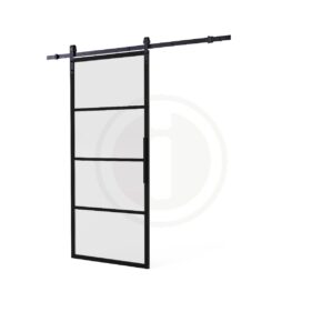 Intersteel DIY schuifdeur Cubo incl. mat glas 2150mm + zwart ophangsysteem Basic