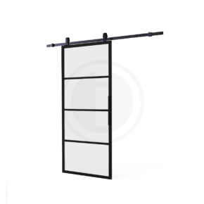 Intersteel DIY schuifdeur Cubo incl. mat glas 2150mm + zwart ophangsysteem Basic Top
