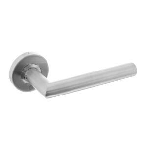 Intersteel Gatdeel deurkruk Jura Hoek 90° op rozet geveerd met ring RVS