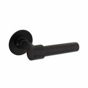 Intersteel Gatdeel L-model recht op plat rozet RVS/mat zwart
