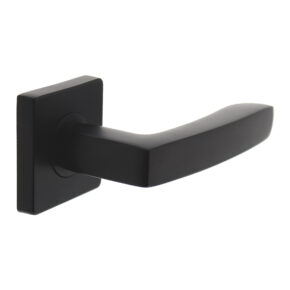 Intersteel Gatdeel Minos op vierkant rozet met 7mm nokken mat zwart - links