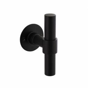Intersteel Gatdeel T-model recht op plat rozet RVS/mat zwart