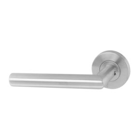 Intersteel Gatdeel Hoek 90° neutraal op rozet RVS - links