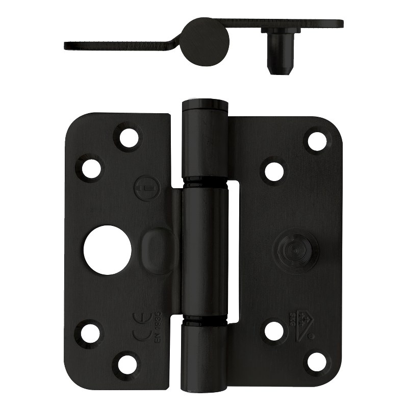 Intersteel Glijlagerscharnier afgerond SKG3 89x89x3mm DIN links - zwart