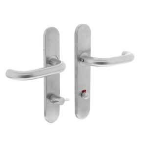 Intersteel Deurkruk Rond op verdekt schild met toilet-/badkamersluiting 72/8 RVS