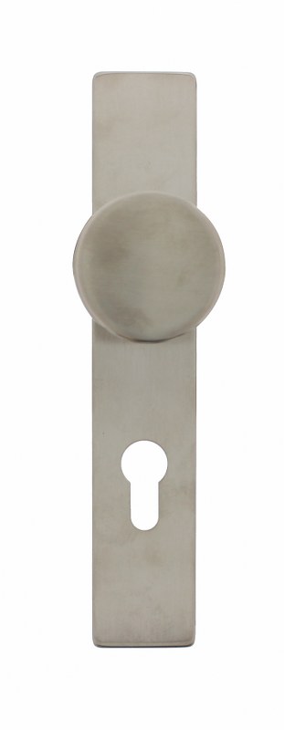 Intersteel Knop op rechthoekig schild profielcilindergat 72mm RVS