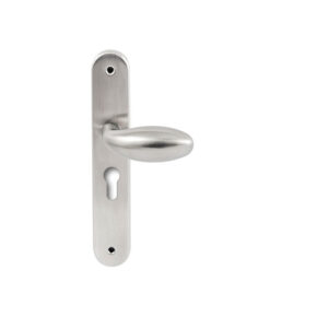Hardbrass Knopkruk Golf RVS op ovaal langschild profielcilinder 55mm