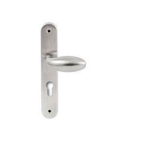 Hardbrass Knopkruk Golf RVS op ovaal langschild profielcilinder 72mm