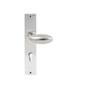 Hardbrass Knopkruk Golf RVS op rechthoekig langschild profielcilinder 72mm