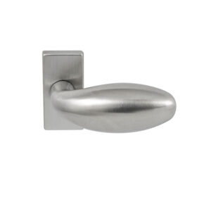 Hardbrass Knopkruk Golf RVS op rechthoekig rozet
