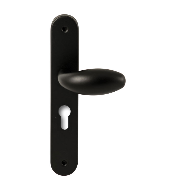 Hardbrass Knopkruk Golf Zwart op ovaal langschild profielcilinder 55mm