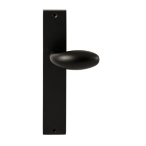 Hardbrass Knopkruk Golf Zwart op rechthoekig langschild blind