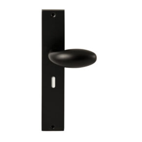 Hardbrass Knopkruk Golf Zwart op rechthoekig langschild sleutel 56mm