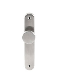 Hardbrass Knopkruk Piano RVS op ovaal langschild blind