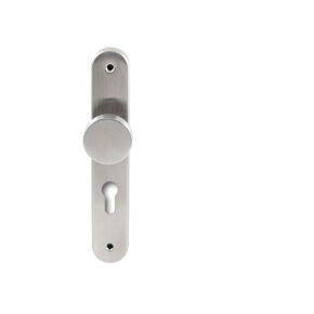 Hardbrass Knopkruk Piano RVS op ovaal langschild profielcilinder 72mm