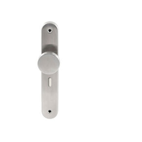 Hardbrass Knopkruk Piano RVS op ovaal langschild sleutel 56mm