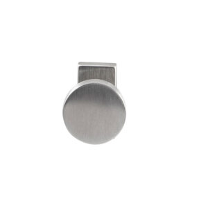 Hardbrass Knopkruk Piano RVS op rechthoekig rozet