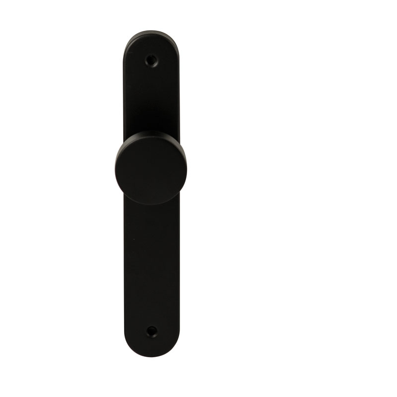 Hardbrass Knopkruk Piano Zwart op ovaal langschild blind