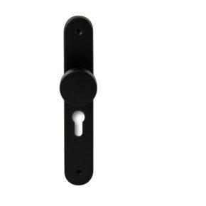 Hardbrass Knopkruk Piano Zwart op ovaal langschild profielcilinder 55mm