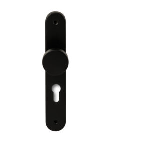 Hardbrass Knopkruk Piano Zwart op ovaal langschild profielcilinder 72mm