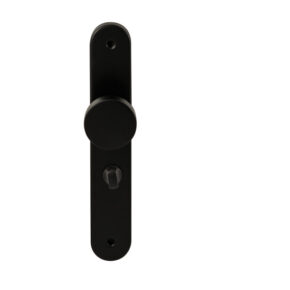 Hardbrass Knopkruk Piano Zwart op ovaal langschild WC63mm met 8mm stift