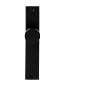 Hardbrass Knopkruk Piano Zwart op rechthoekig langschild blind