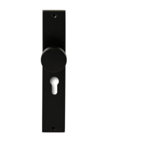 Hardbrass Knopkruk Piano Zwart op rechthoekig langschild profielcilinder 55mm
