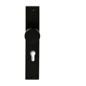 Hardbrass Knopkruk Piano Zwart op rechthoekig langschild profielcilinder 72mm