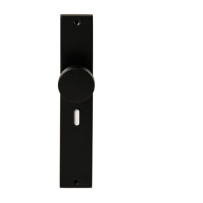 Hardbrass Knopkruk Piano Zwart op rechthoekig langschild sleutel 56mm