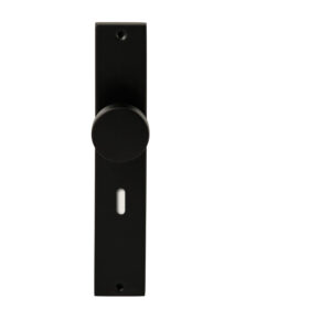 Hardbrass Knopkruk Piano Zwart op rechthoekig langschild sleutel 72mm