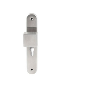 Hardbrass Knopkruk Quadro RVS op ovaal langschild profielcilinder 55mm