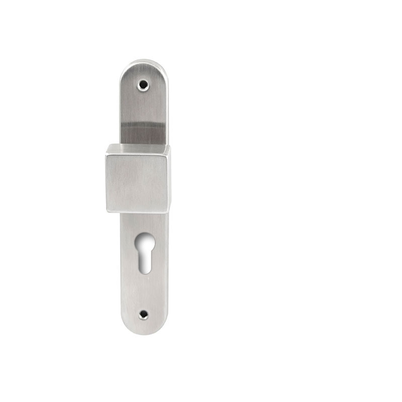 Hardbrass Knopkruk Quadro RVS op ovaal langschild profielcilinder 72mm