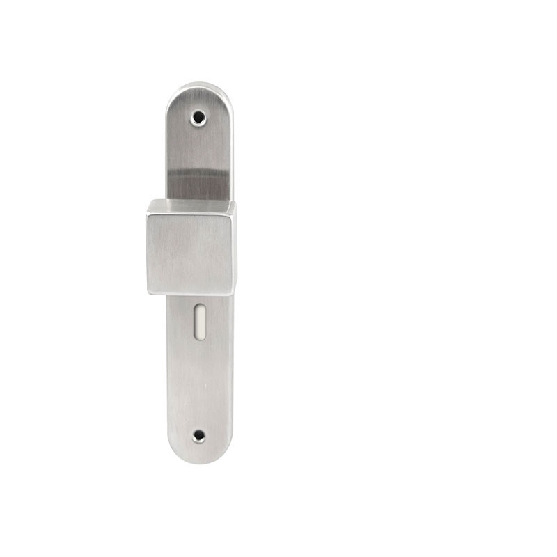 Hardbrass Knopkruk Quadro RVS op ovaal langschild sleutel 56mm