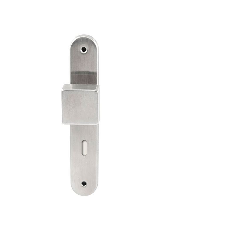 Hardbrass Knopkruk Quadro RVS op ovaal langschild sleutel 72mm