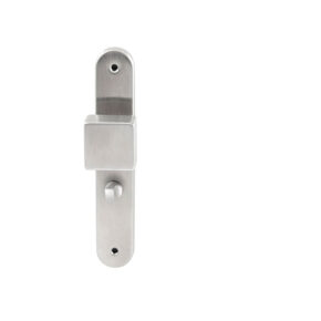 Hardbrass Knopkruk Quadro RVS op ovaal langschild WC63mm met 8mm stift