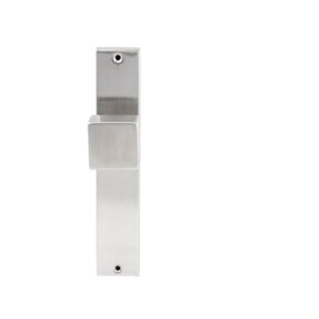 Hardbrass Knopkruk Quadro RVS op rechthoekig langschild blind