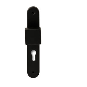 Hardbrass Knopkruk Quadro Zwart op ovaal langschild profielcilinder 72mm