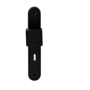 Hardbrass Knopkruk Quadro Zwart op ovaal langschild sleutel 72mm