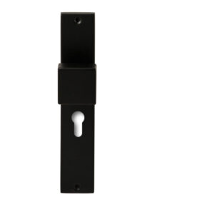 Hardbrass Knopkruk Quadro Zwart op rechthoekig langschild profielcilinder 55mm