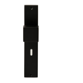 Hardbrass Knopkruk Quadro Zwart op rechthoekig langschild sleutel 72mm