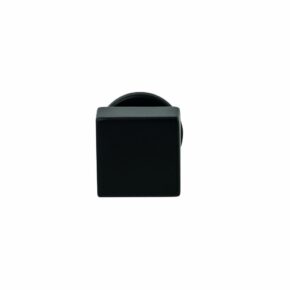 Hardbrass Knopkruk Quadro Zwart op rond rozet 4mm dun
