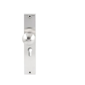 Hardbrass Knopkruk Sfera RVS op rechthoekig langschild profielcilinder 55mm