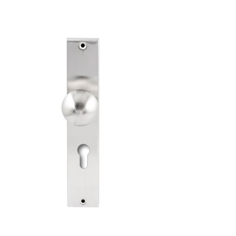 Hardbrass Knopkruk Sfera RVS op rechthoekig langschild profielcilinder 72mm