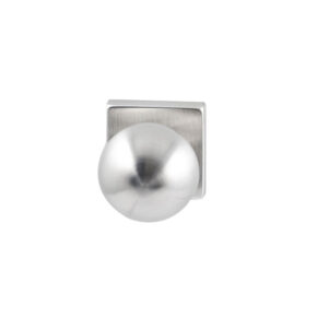 Hardbrass Knopkruk Sfera RVS op vierkant rozet