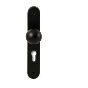 Hardbrass Knopkruk Sfera Zwart op ovaal langschild profielcilinder 72mm